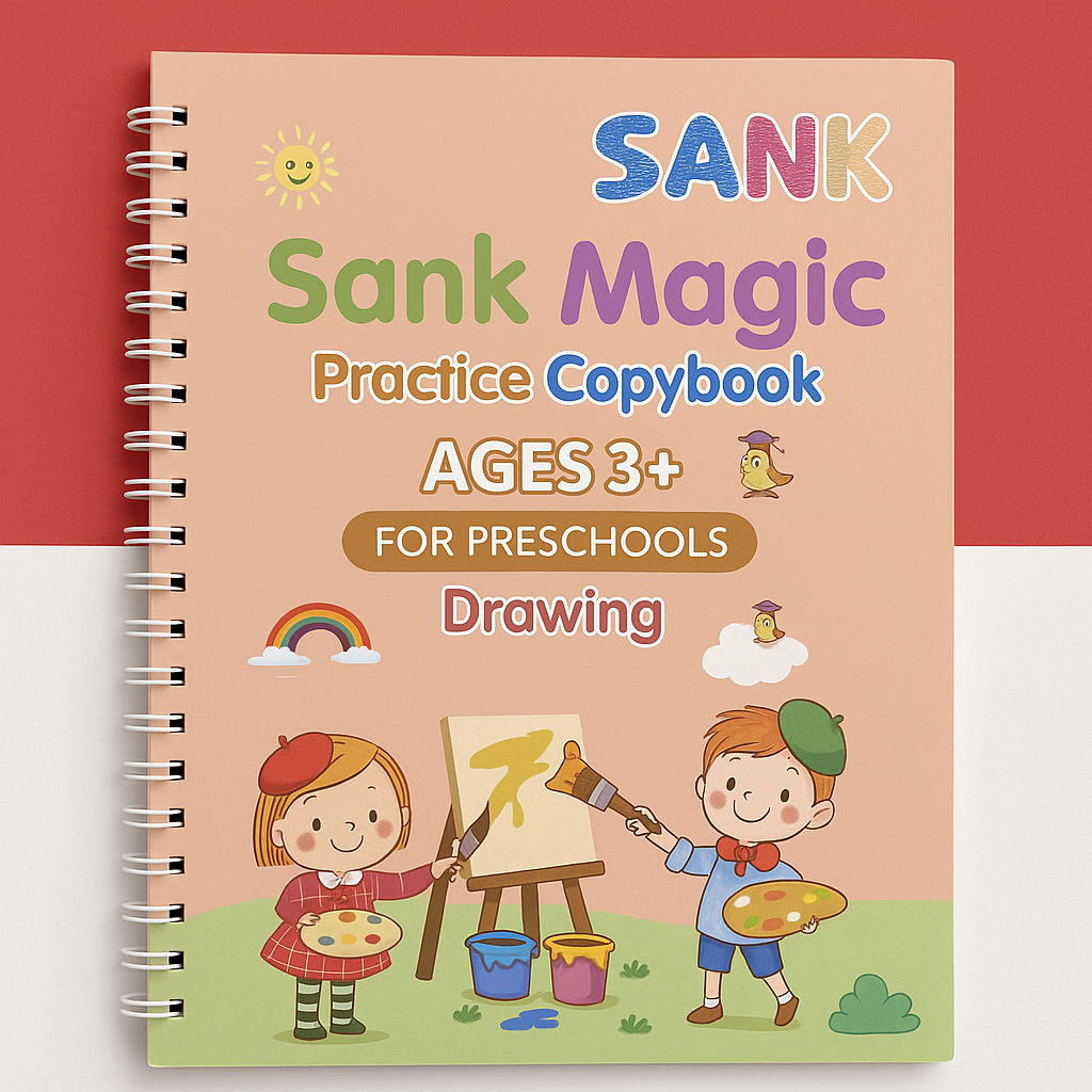 Original SANK MAGIC PRACTICE BOOK ( 4 book + 10 refill + 1 pen + 1 grip)